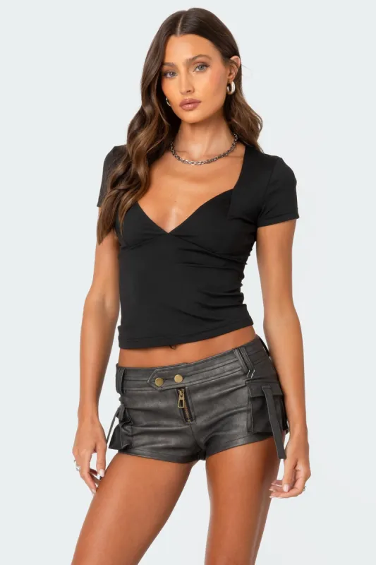 Katia V Neck Top sold by Edikted