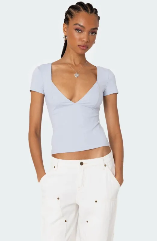 Katia V Neck Top sold by Edikted