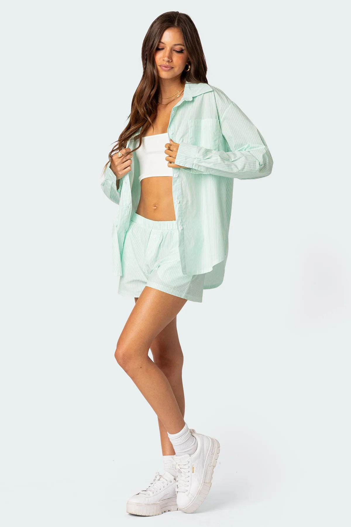 Pinstripe Boxer Shorts sold by Edikted product image thumbnail 5