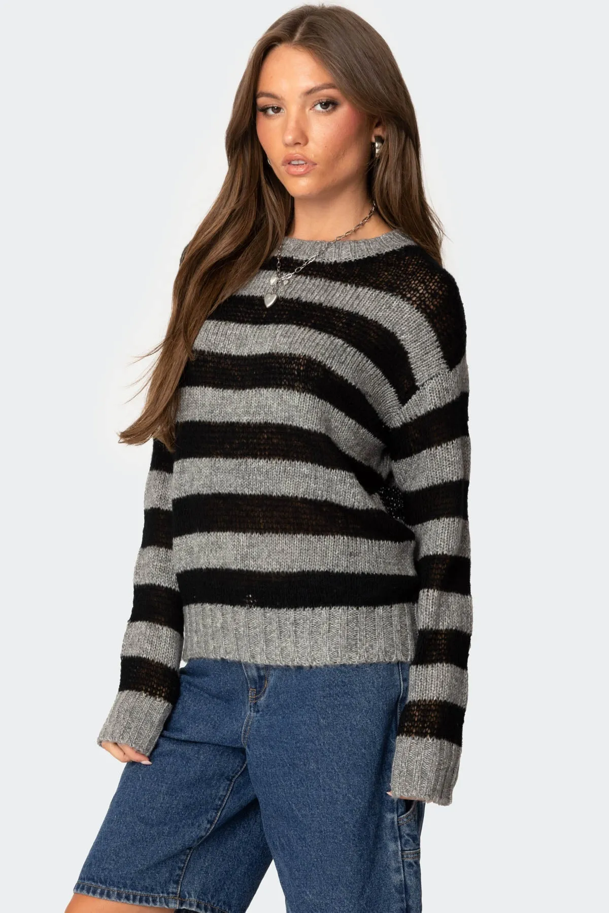 Light Knit Striped Sweater sold by Edikted product image thumbnail 3