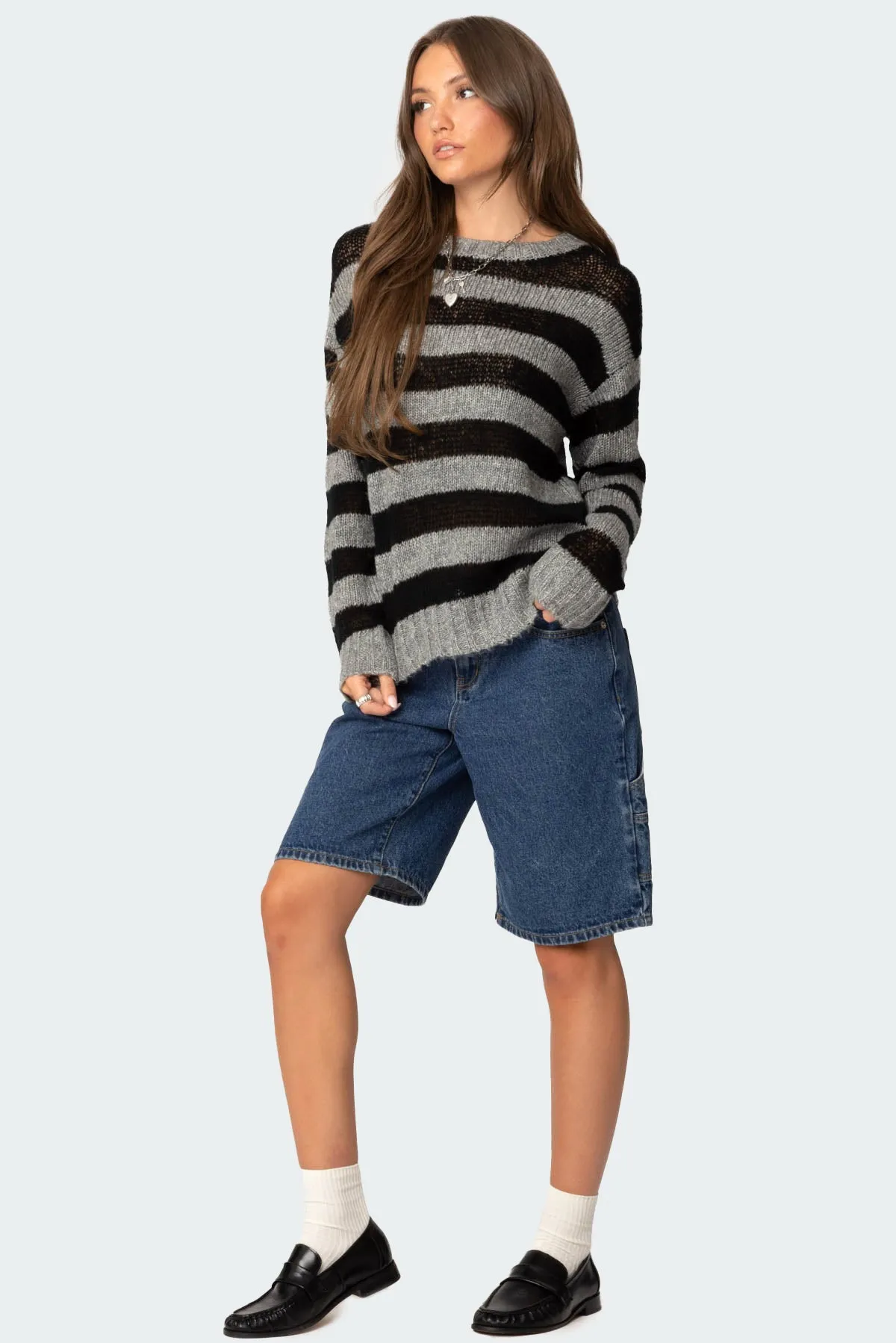 Light Knit Striped Sweater sold by Edikted product image thumbnail 4