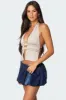 Luma Split Front Backless Halter Top sold by Edikted