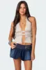 Luma Split Front Backless Halter Top sold by Edikted