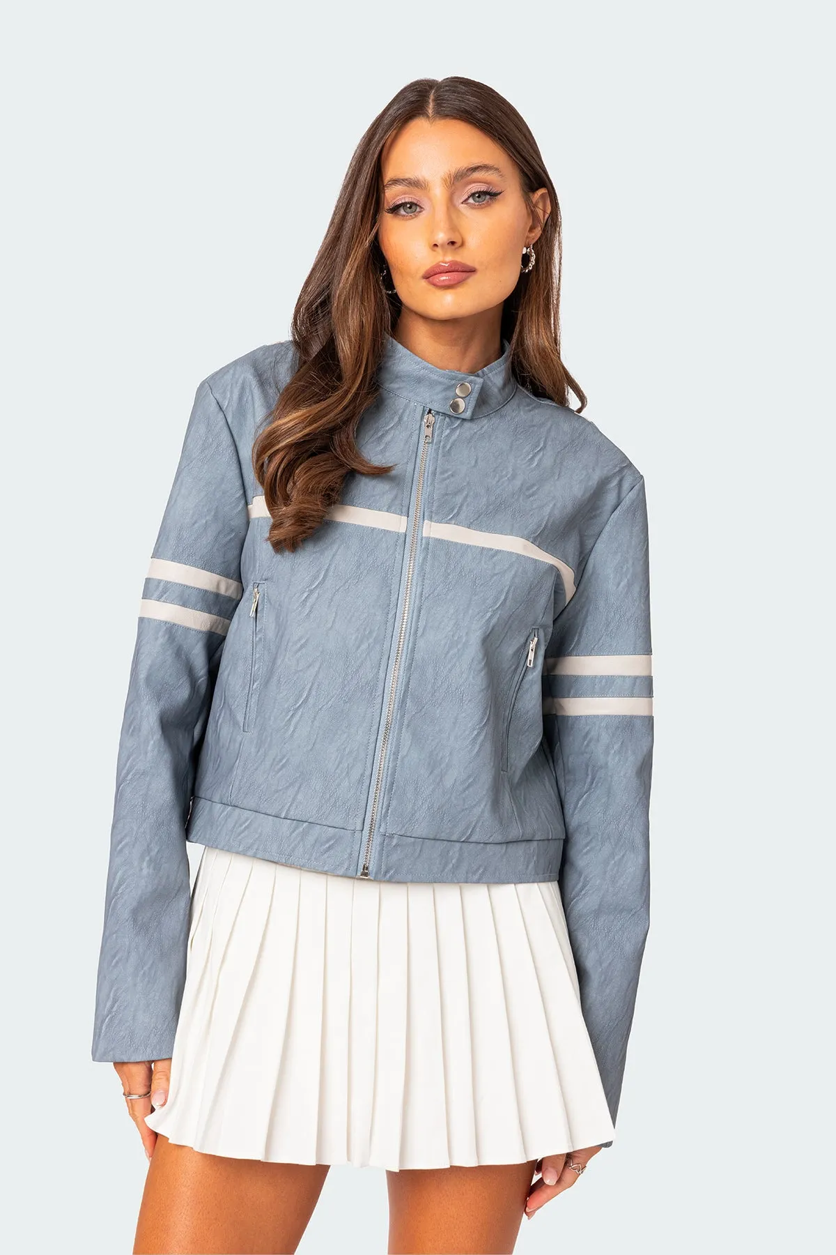 Rockstar Oversized Faux Leather Jacket sold by Edikted product image thumbnail 3