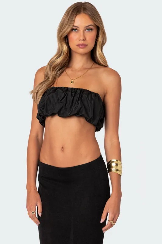 Romi Nylon Bubble Bandeau Top sold by Edikted