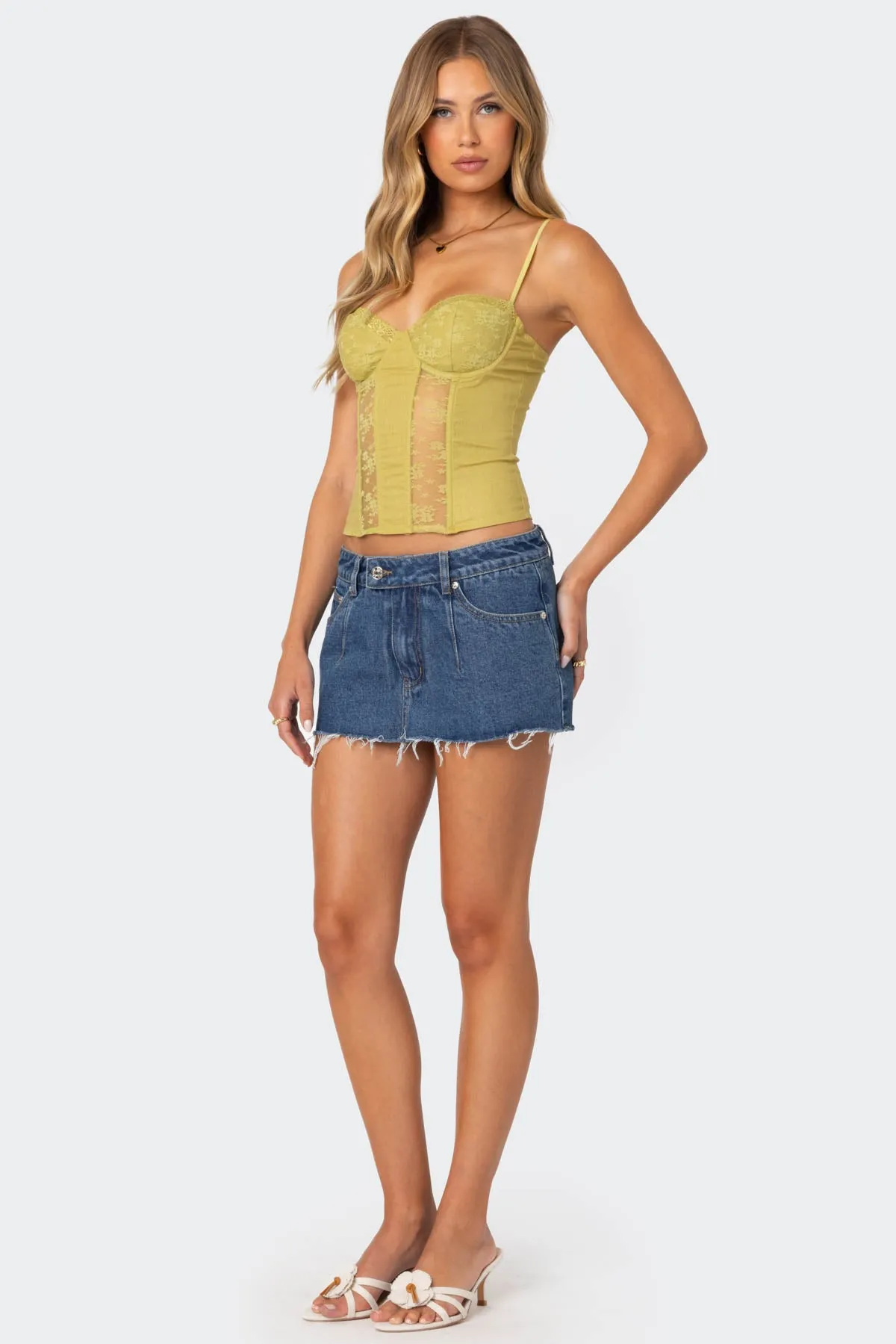 Avena Linen Look Lacey Corset sold by Edikted product image thumbnail 4