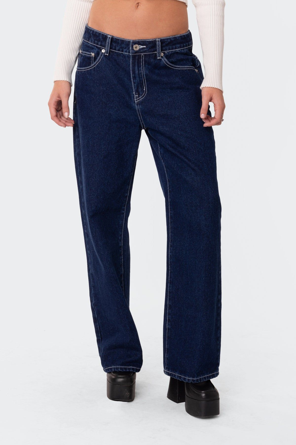 Low Rise Baggy Mom Jeans sold by Edikted product image thumbnail 3