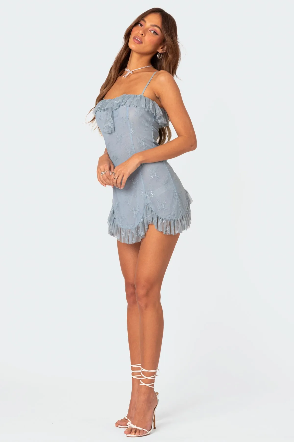 Fairy Girl Lace Mini Dress sold by Edikted product image thumbnail 4