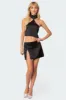 Daina Satin Effect Open-Back Crop Top sold by Edikted