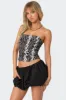 Snakeskin Strapless Mesh Corset sold by Edikted