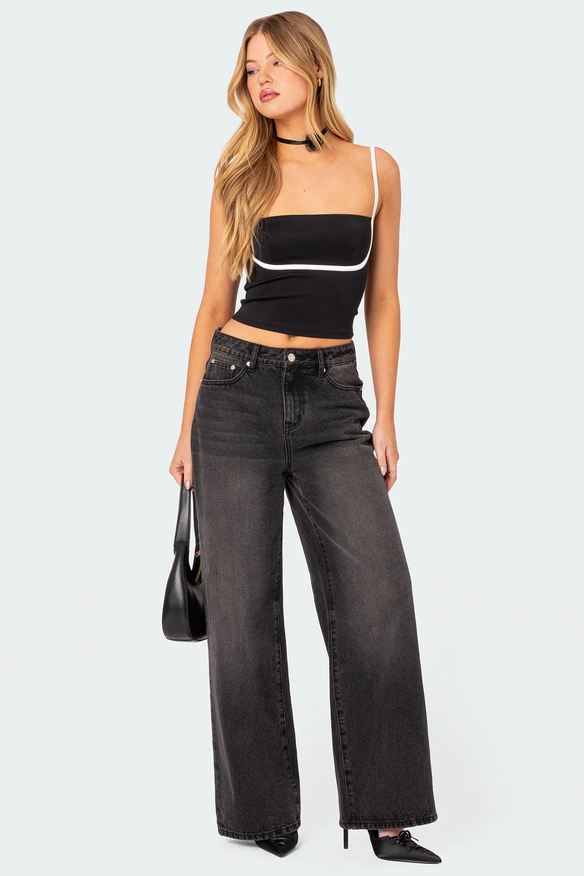 Yang Contrast Strap Tank Top sold by Edikted product image thumbnail 2