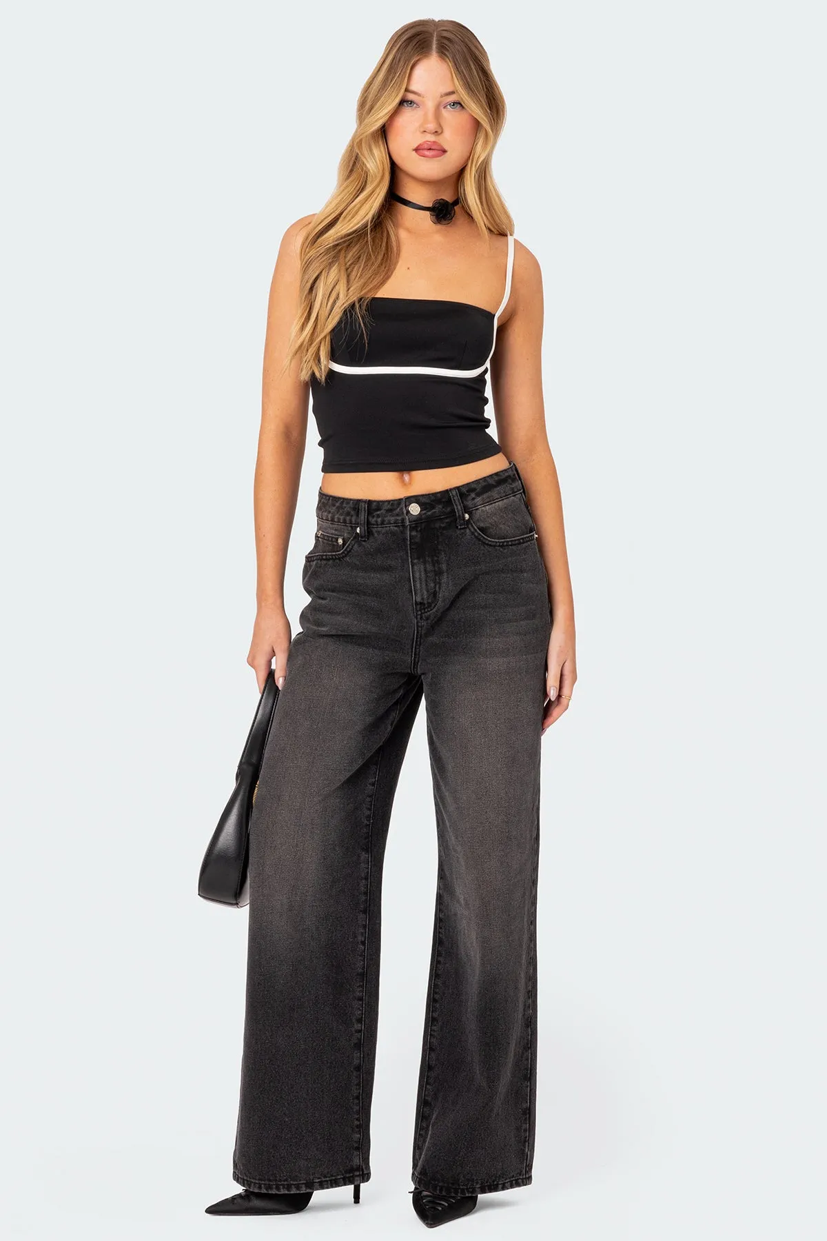 Yang Contrast Strap Tank Top sold by Edikted product image thumbnail 5