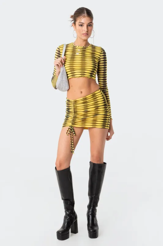 Anisa Drawstring Mesh Mini Skirt sold by Edikted