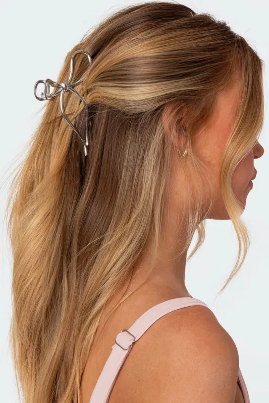 Metal Bow Hair Clip sold by Edikted