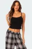 Lace Trim Ribbed Tank Top sold by Edikted