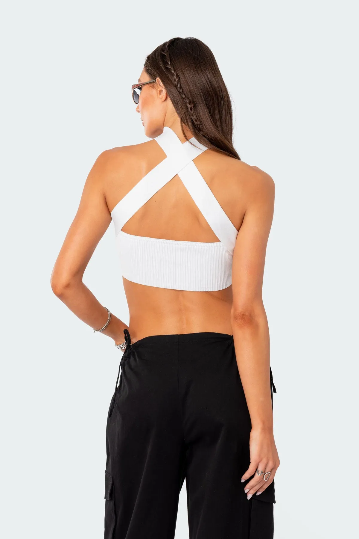 Westy Ribbed Choker Bandeau Top sold by Edikted product image thumbnail 4