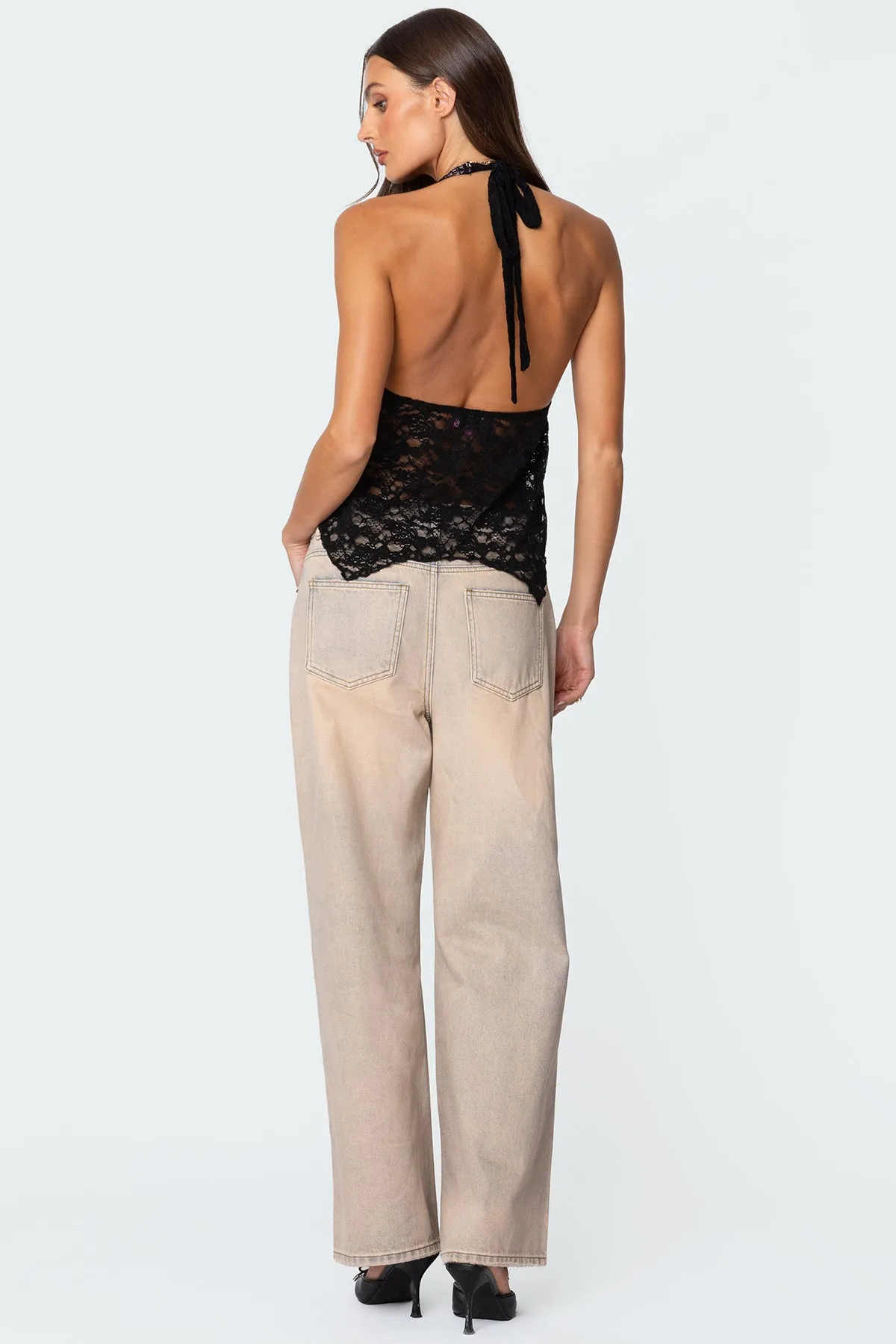 Esme Sheer Lace Halter Top sold by Edikted product image thumbnail 2