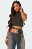 Hamlin Wrap Tie Crop Top sold by Edikted