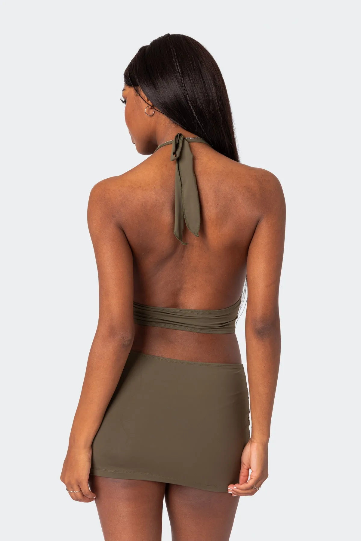 Kenya Gathered Halter Top sold by Edikted product image thumbnail 5