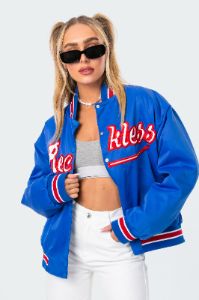 Team Reckless Oversized Baseball Jacket sold by Edikted