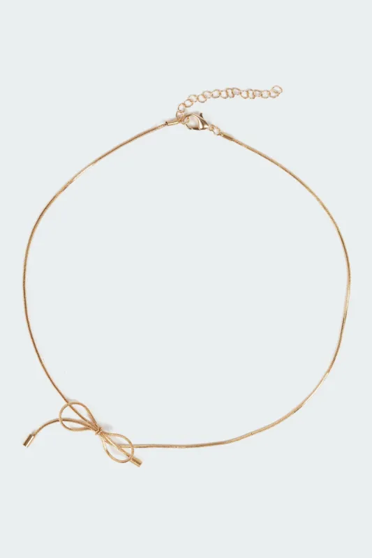 Bestie Bow Necklace sold by Edikted