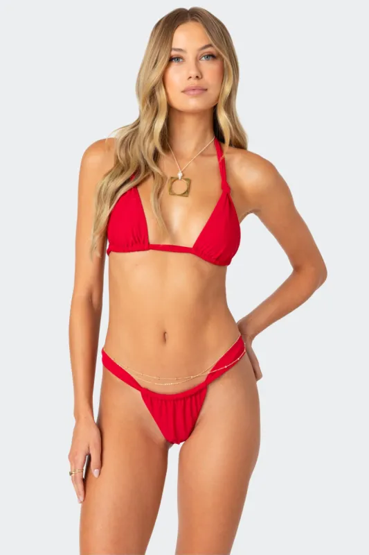 Soraya Knotted Bikini Top sold by Edikted