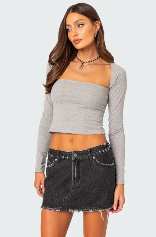 Urban Girl Wide Neck Top sold by Edikted