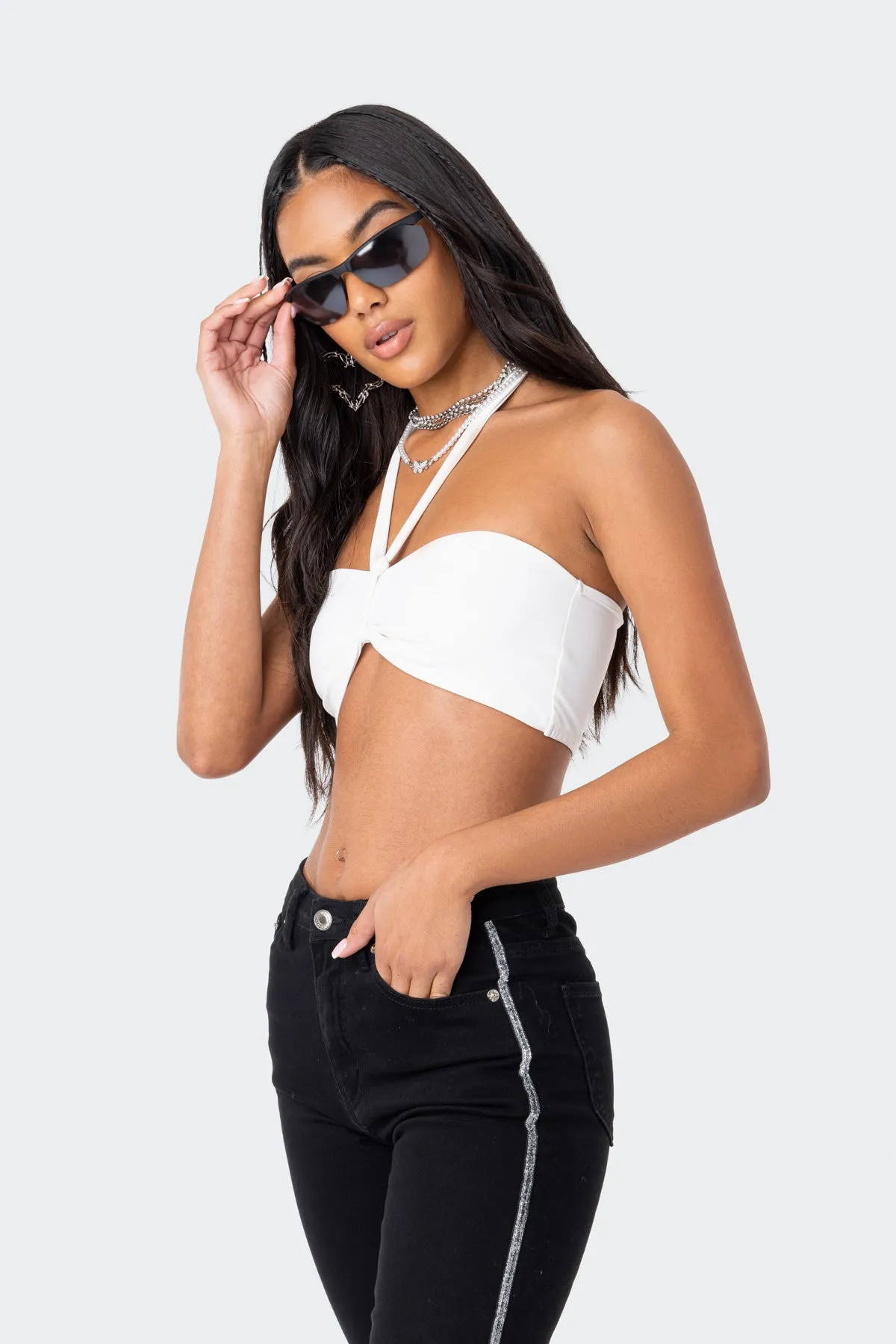 Kai Adjustable Strapless Crop Top sold by Edikted product image thumbnail 3