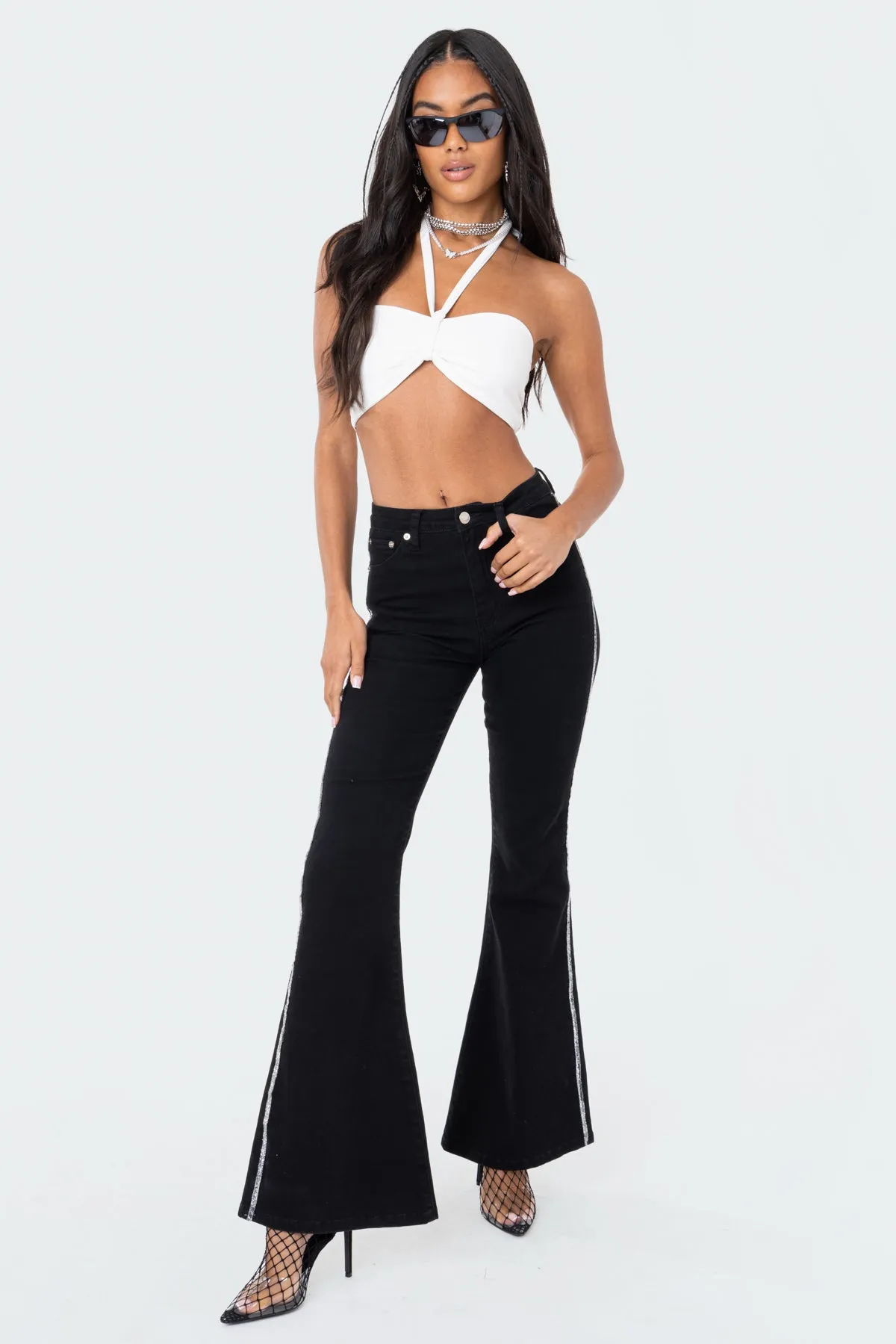 Kai Adjustable Strapless Crop Top sold by Edikted