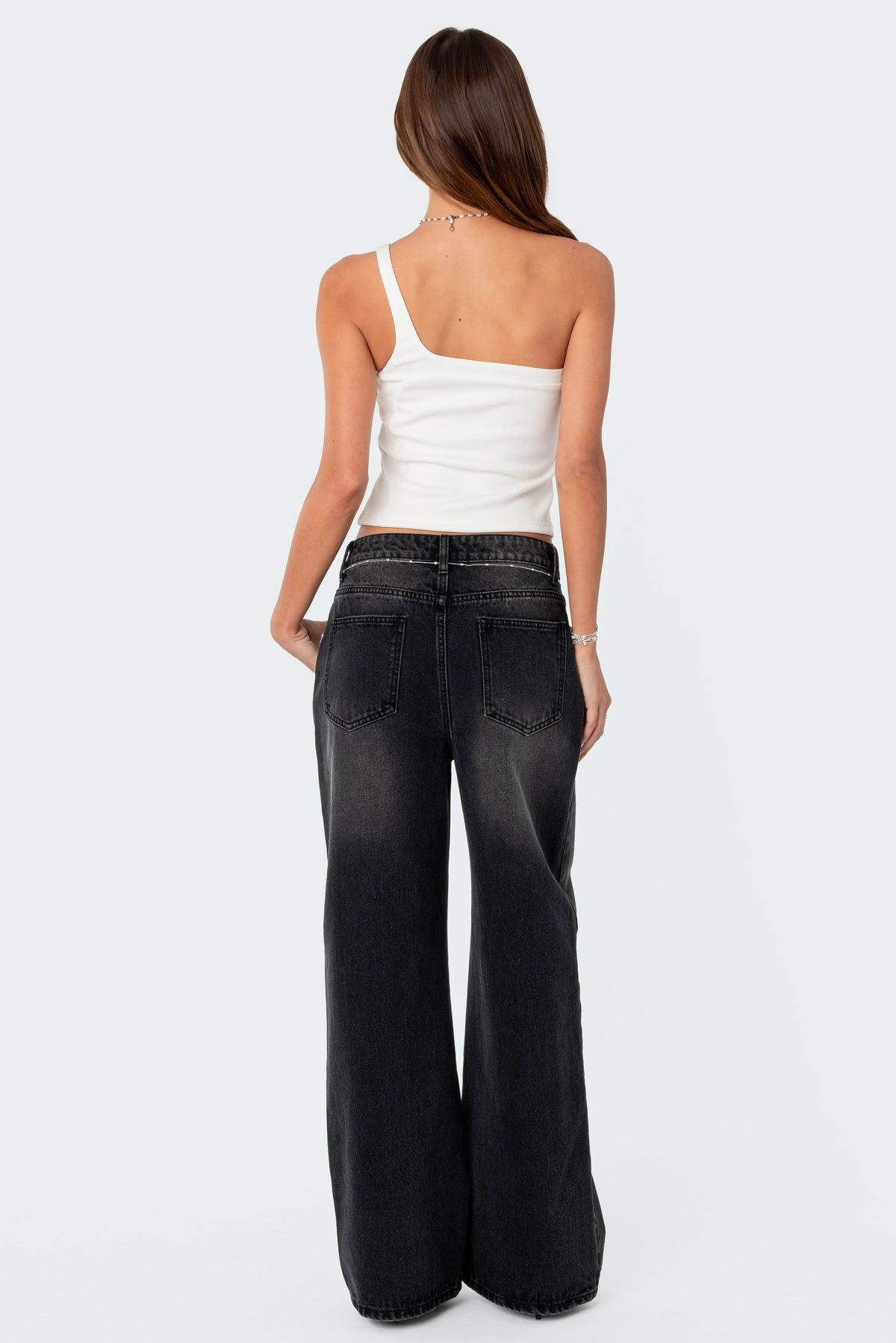 Tenley Asymmetric Ribbed Tank Top sold by Edikted product image thumbnail 4