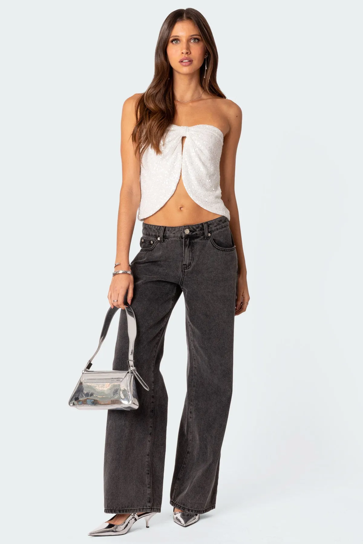 Siren Sequin Split Front Top sold by Edikted product image thumbnail 2