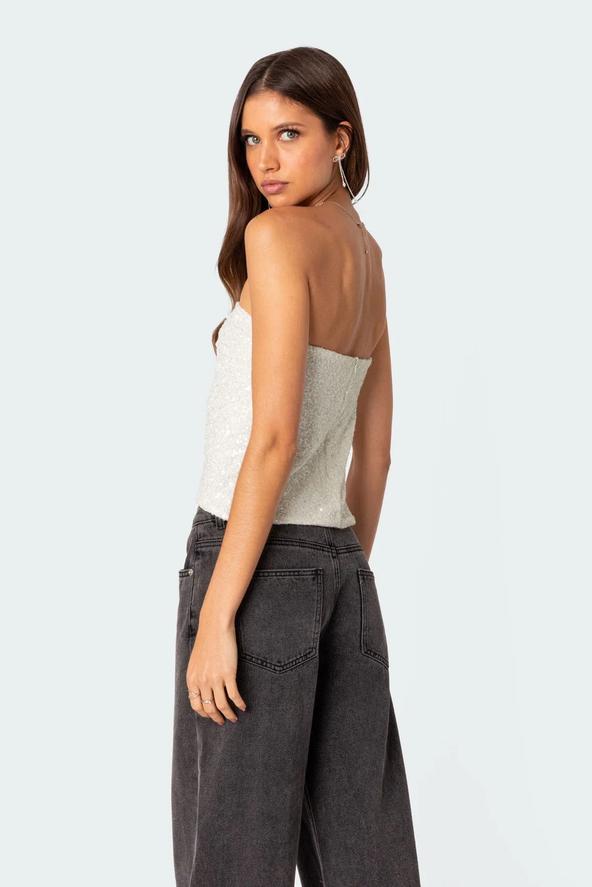 Siren Sequin Split Front Top sold by Edikted product image thumbnail 5