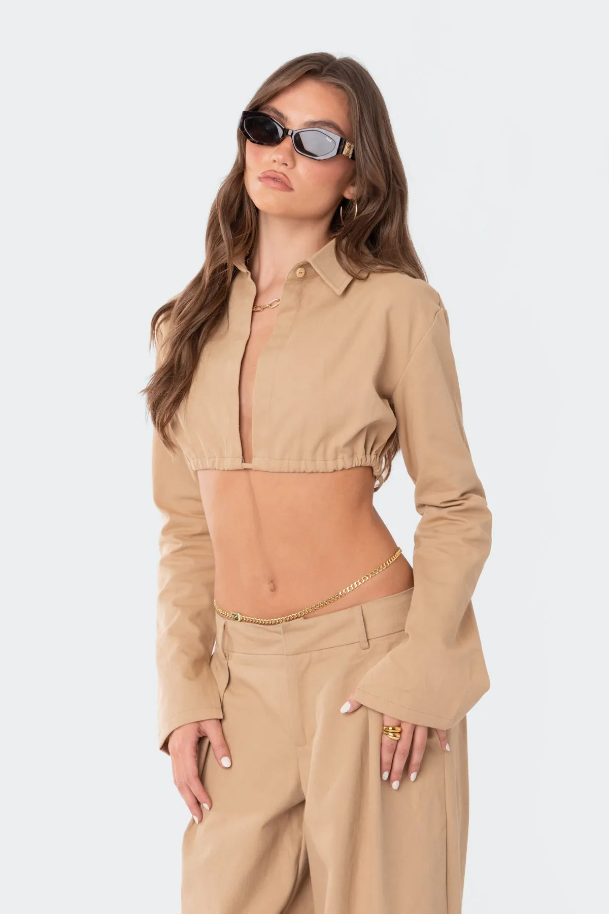 Avianna Open Back Collared Shirt sold by Edikted product image thumbnail 5