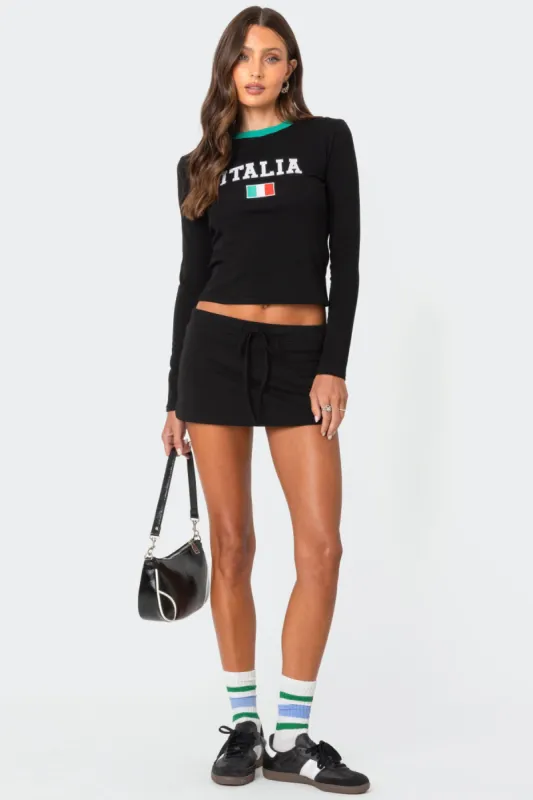 Bayside Slitted Micro Skort sold by Edikted