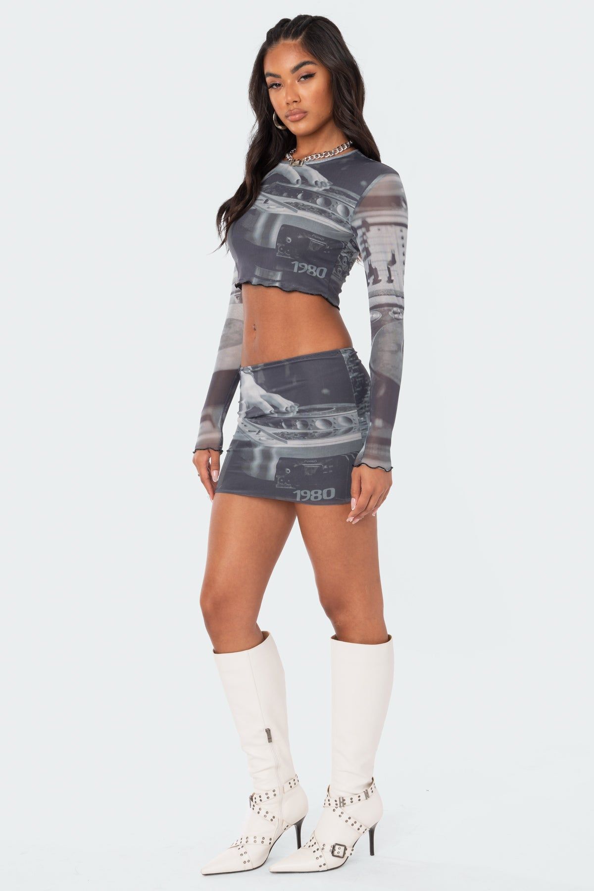 Kali Low-Rise Mesh Skirt sold by Edikted product image thumbnail 3