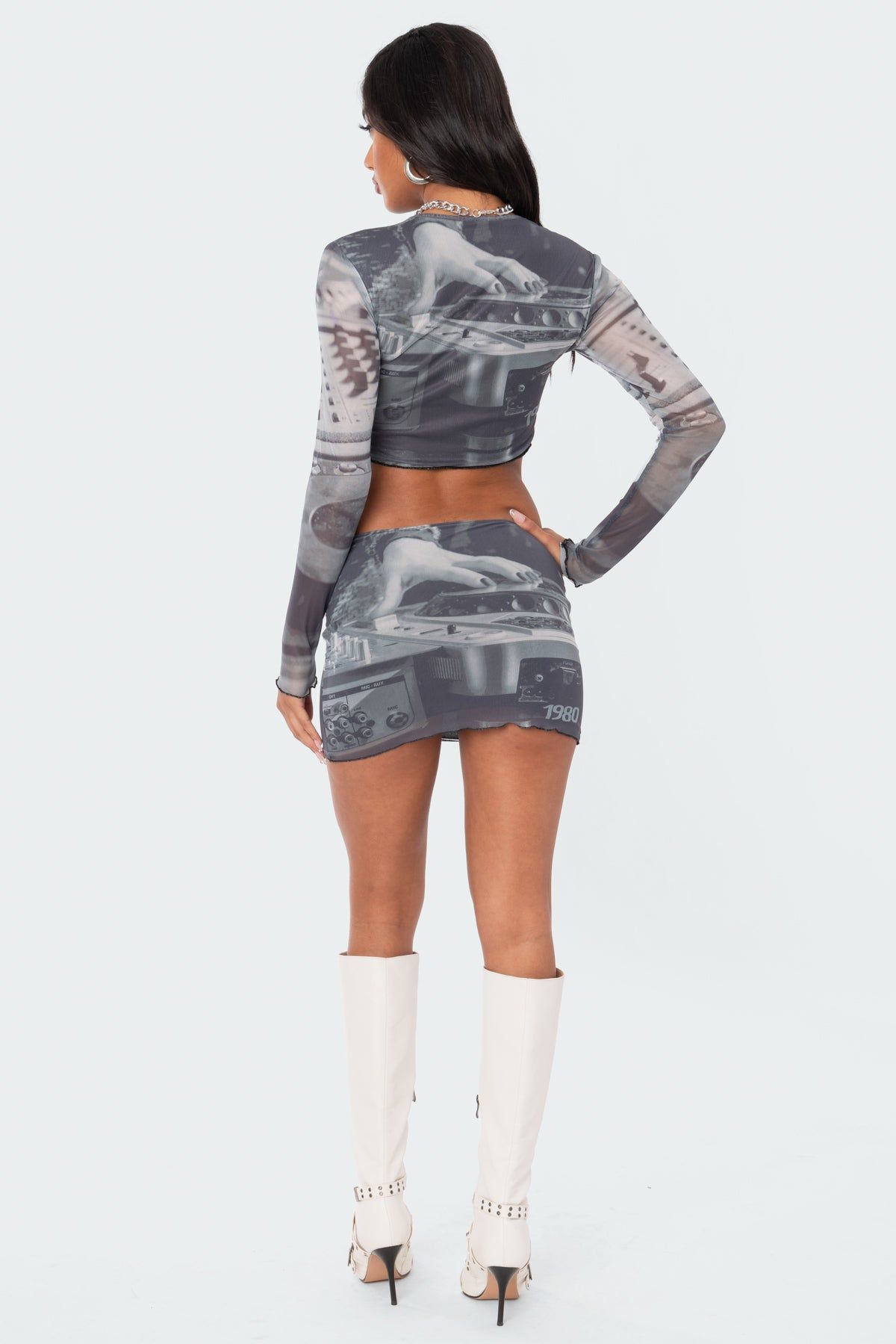 Kali Low-Rise Mesh Skirt sold by Edikted product image thumbnail 4