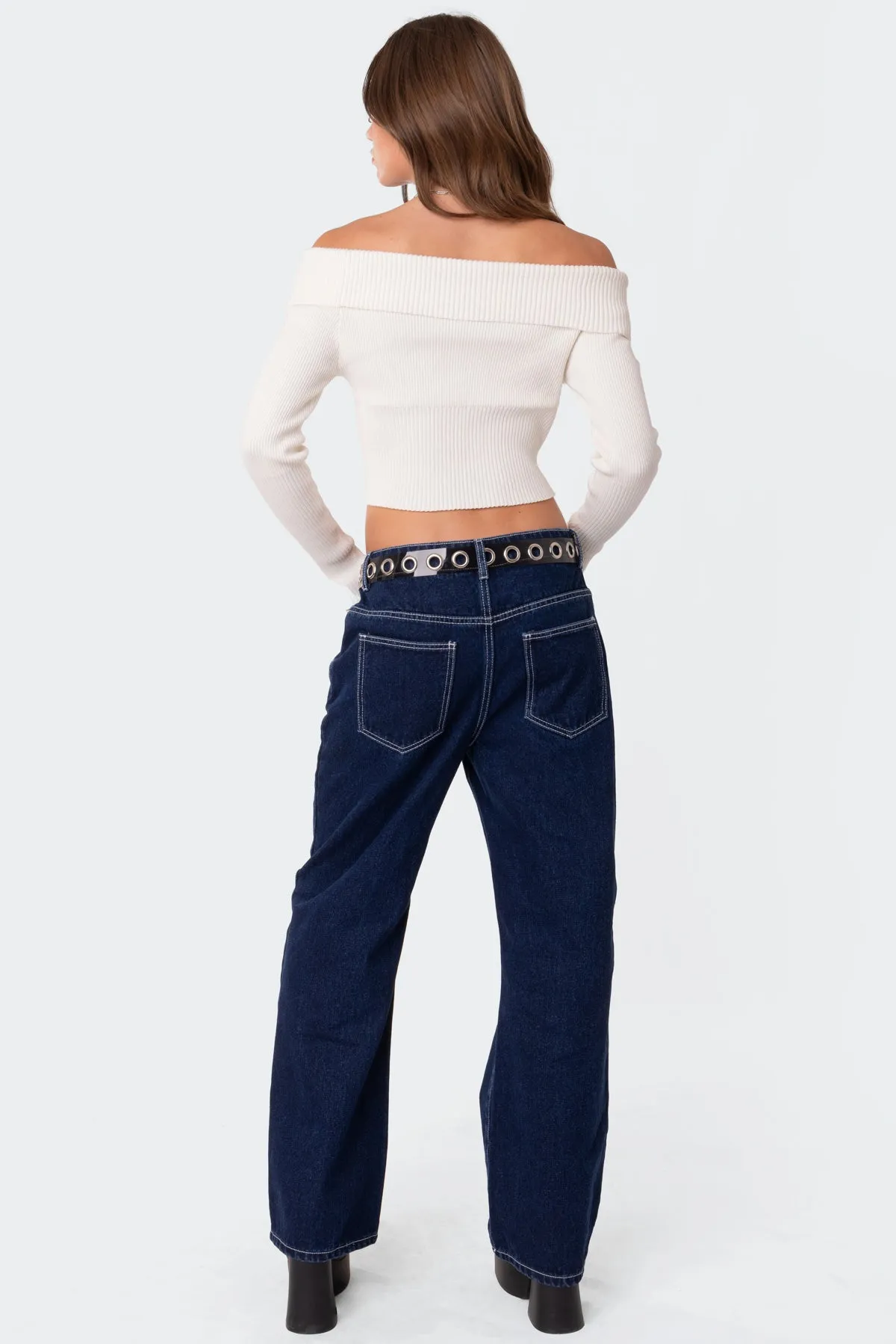 Fold Over Double Zip Knit Top sold by Edikted product image thumbnail 4