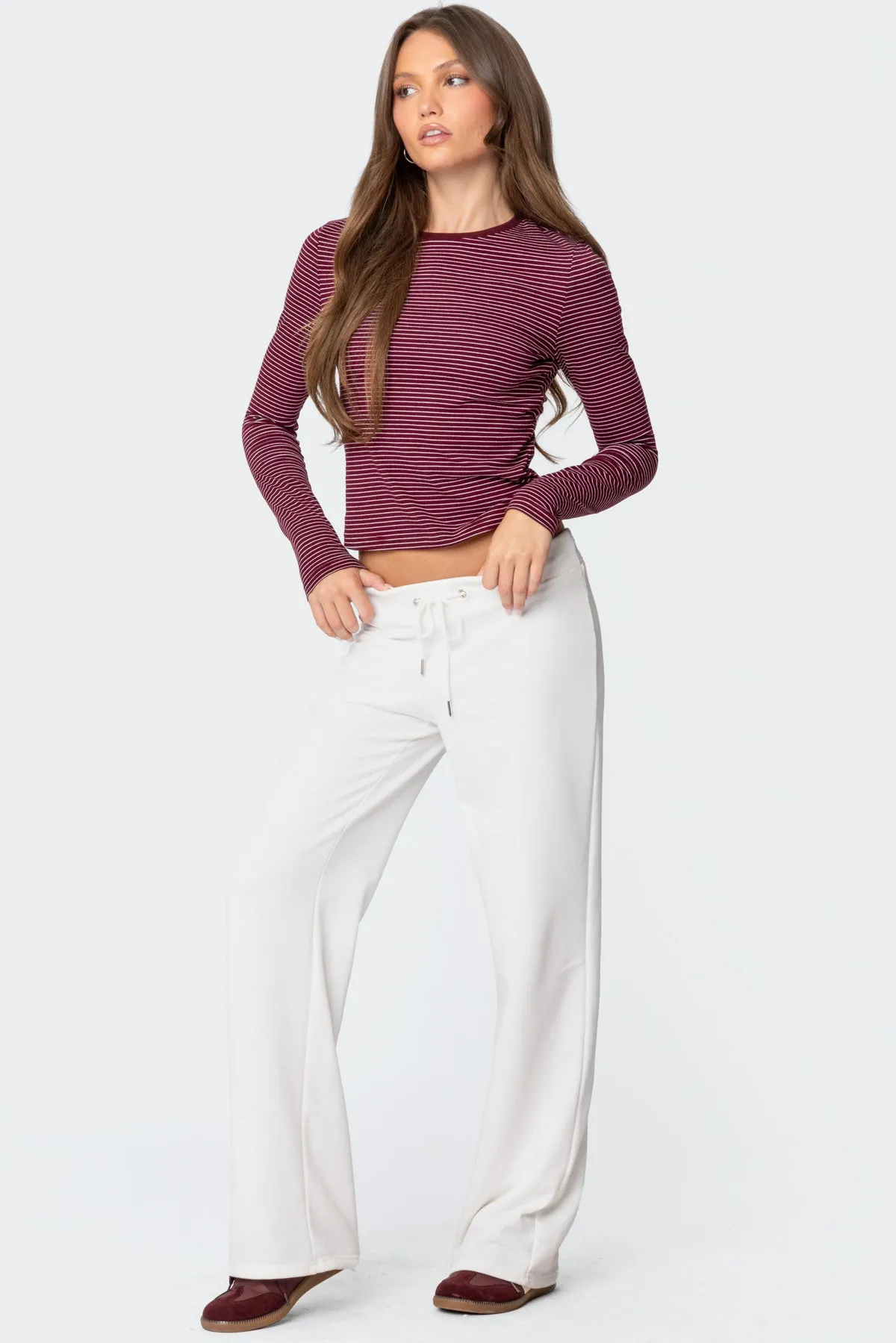 Brianna Striped Long Sleeve T Shirt sold by Edikted product image thumbnail 4