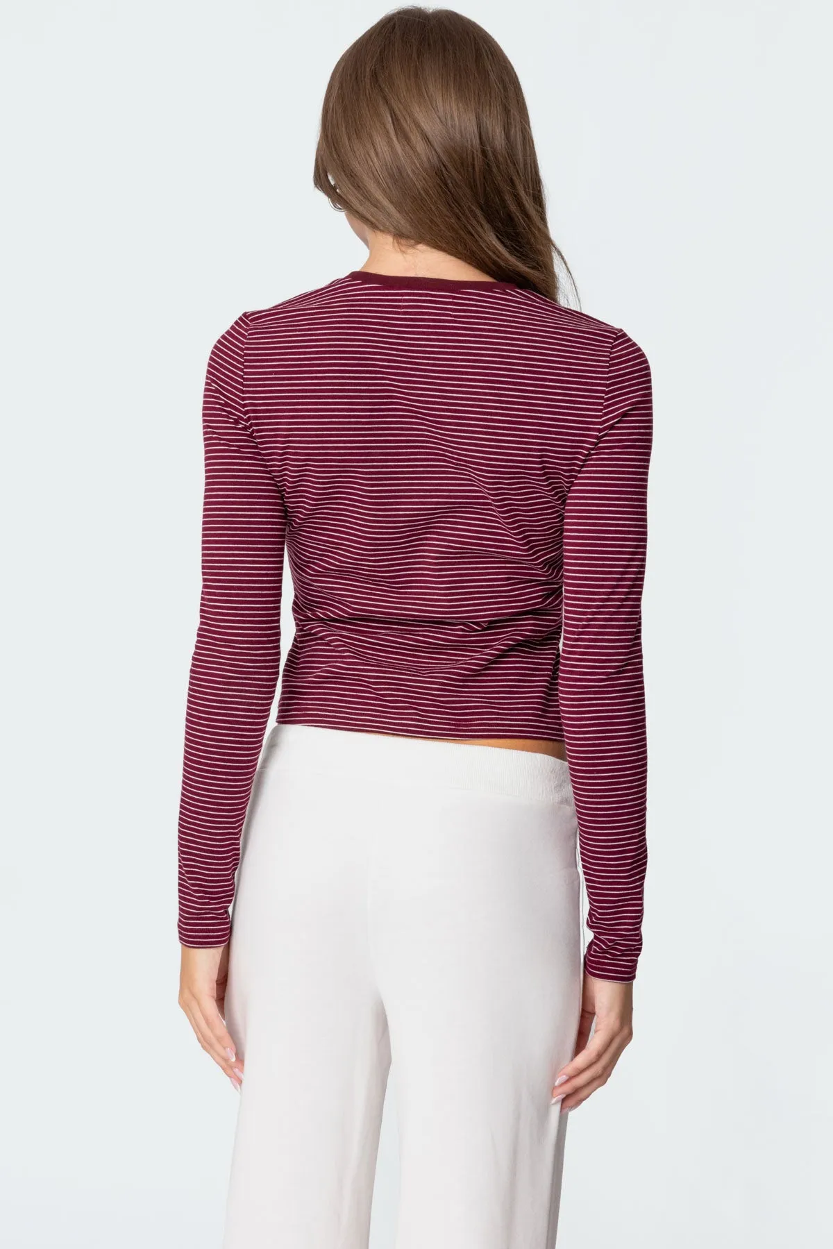 Brianna Striped Long Sleeve T Shirt sold by Edikted product image thumbnail 5