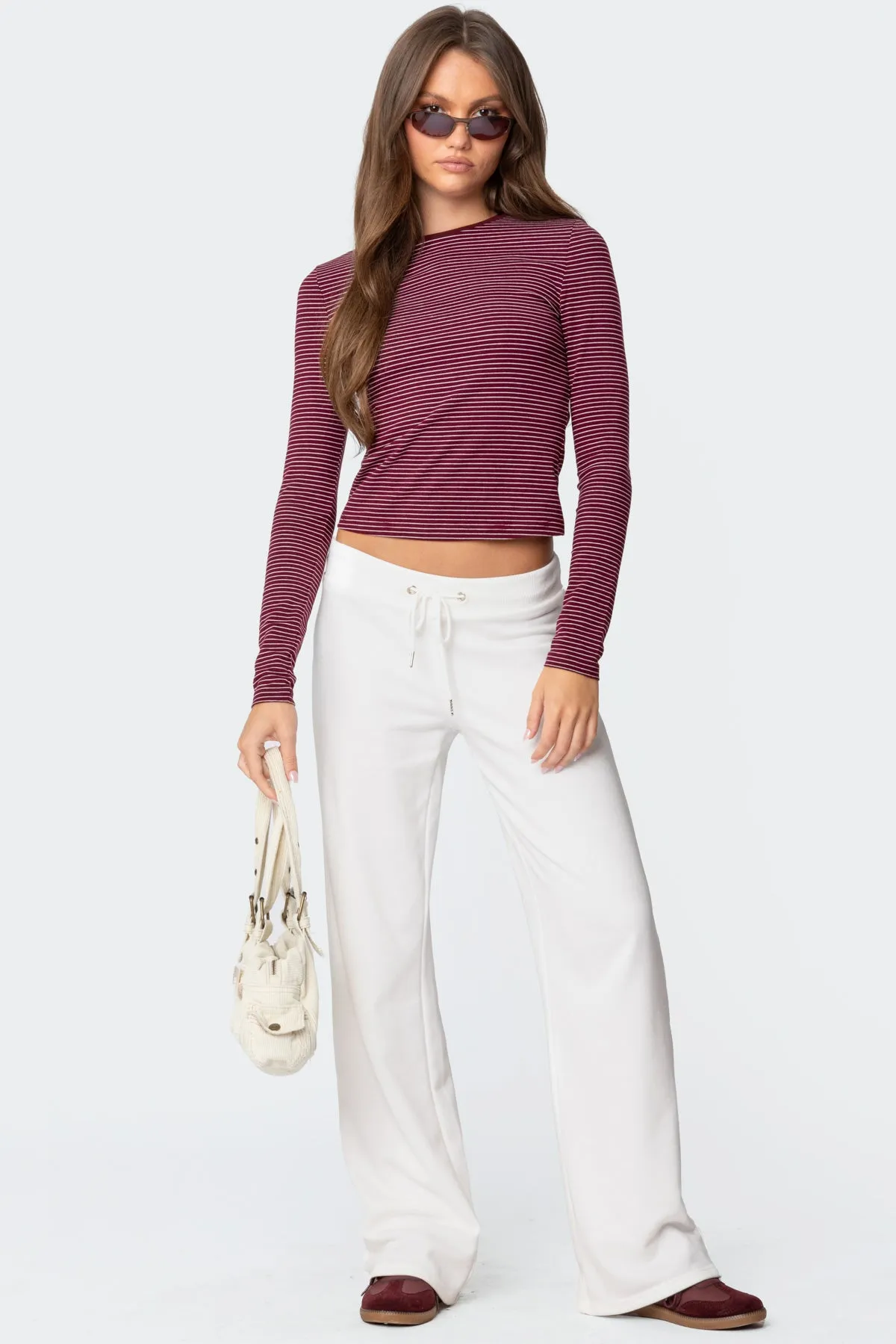 Brianna Striped Long Sleeve T Shirt sold by Edikted product image thumbnail 2