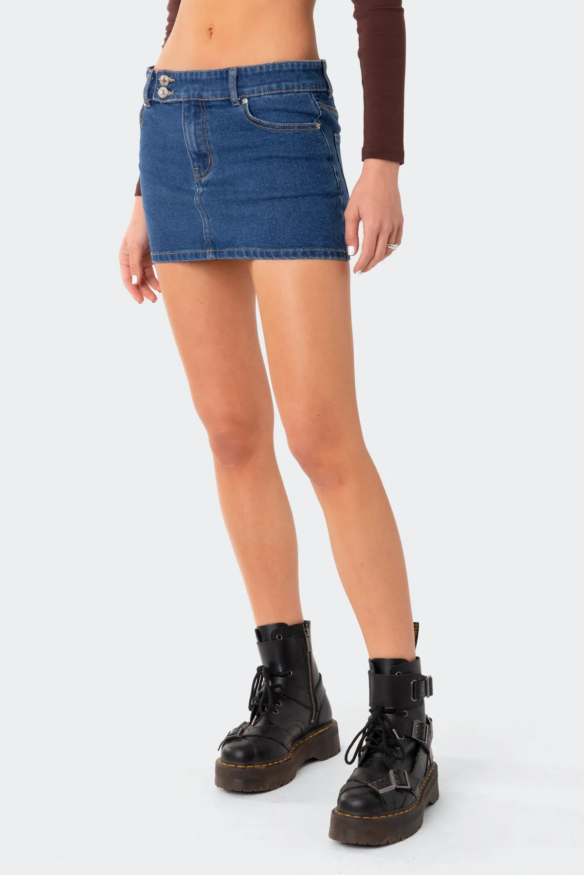 Laiha Low-Rise Denim Mini Skirt sold by Edikted product image thumbnail 4
