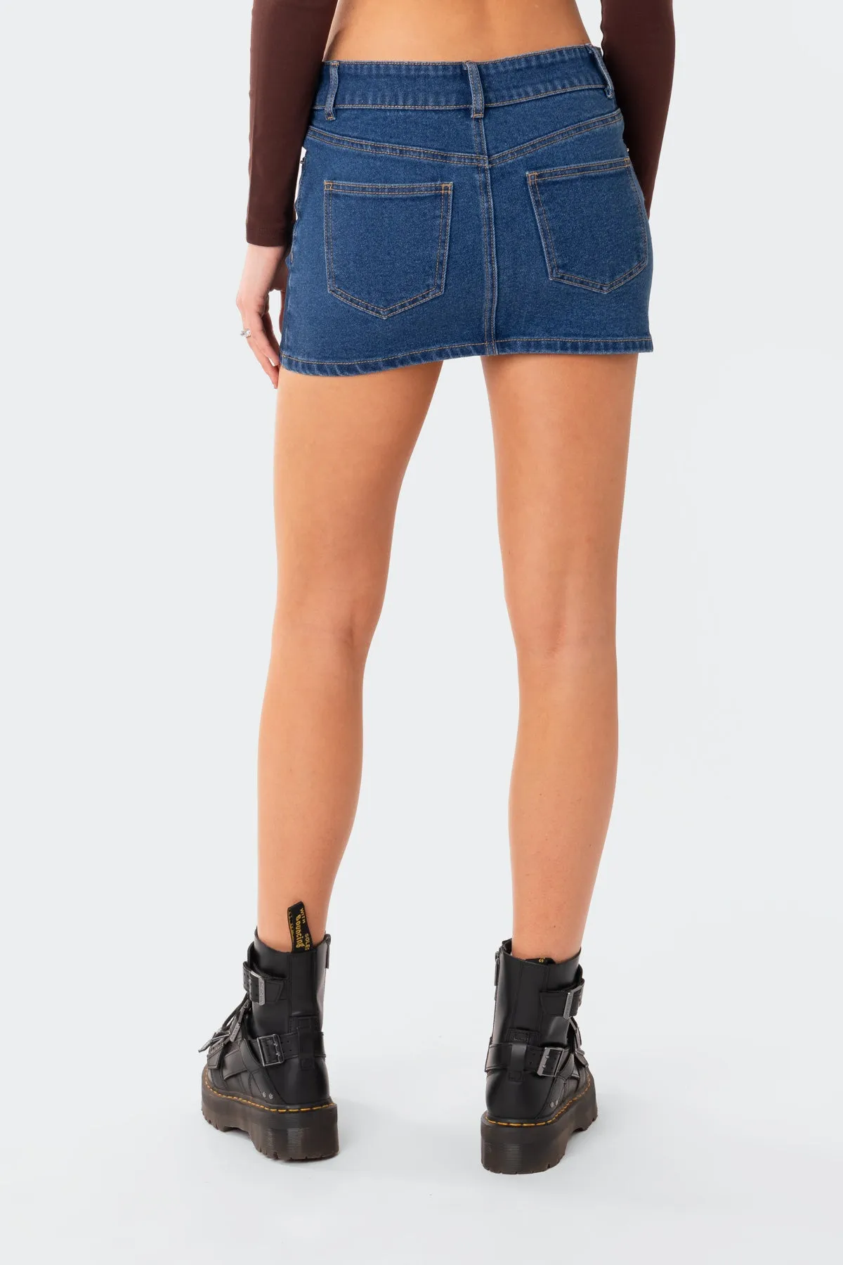Laiha Low-Rise Denim Mini Skirt sold by Edikted product image thumbnail 5