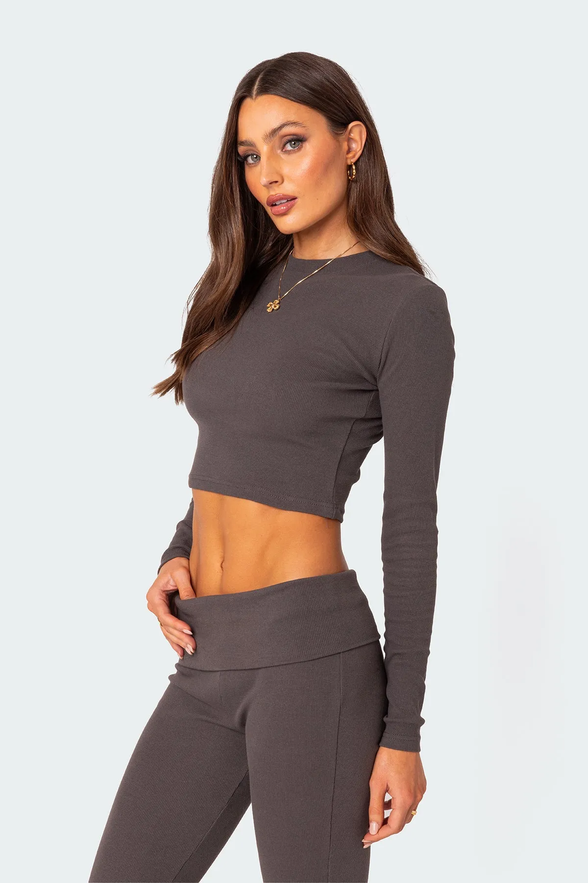 Coffee Break Ribbed Top sold by Edikted product image thumbnail 3