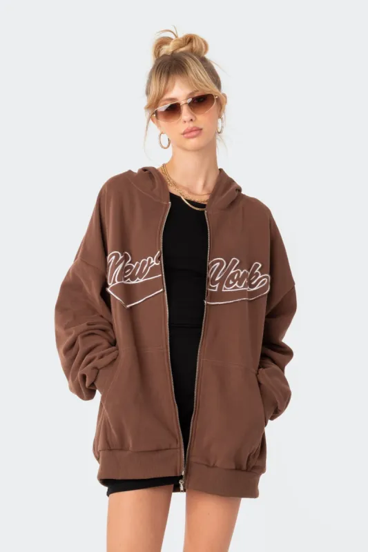 New York Oversized Hoodie sold by Edikted