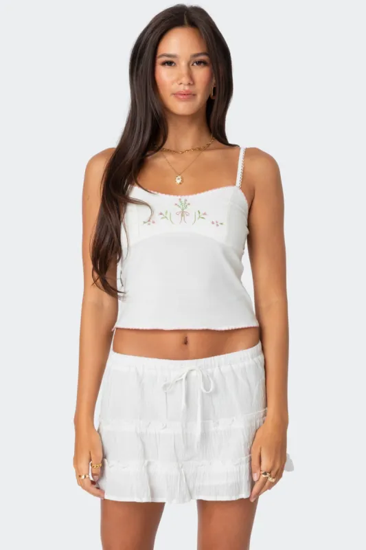 Prairie Embroidered Tank Top sold by Edikted