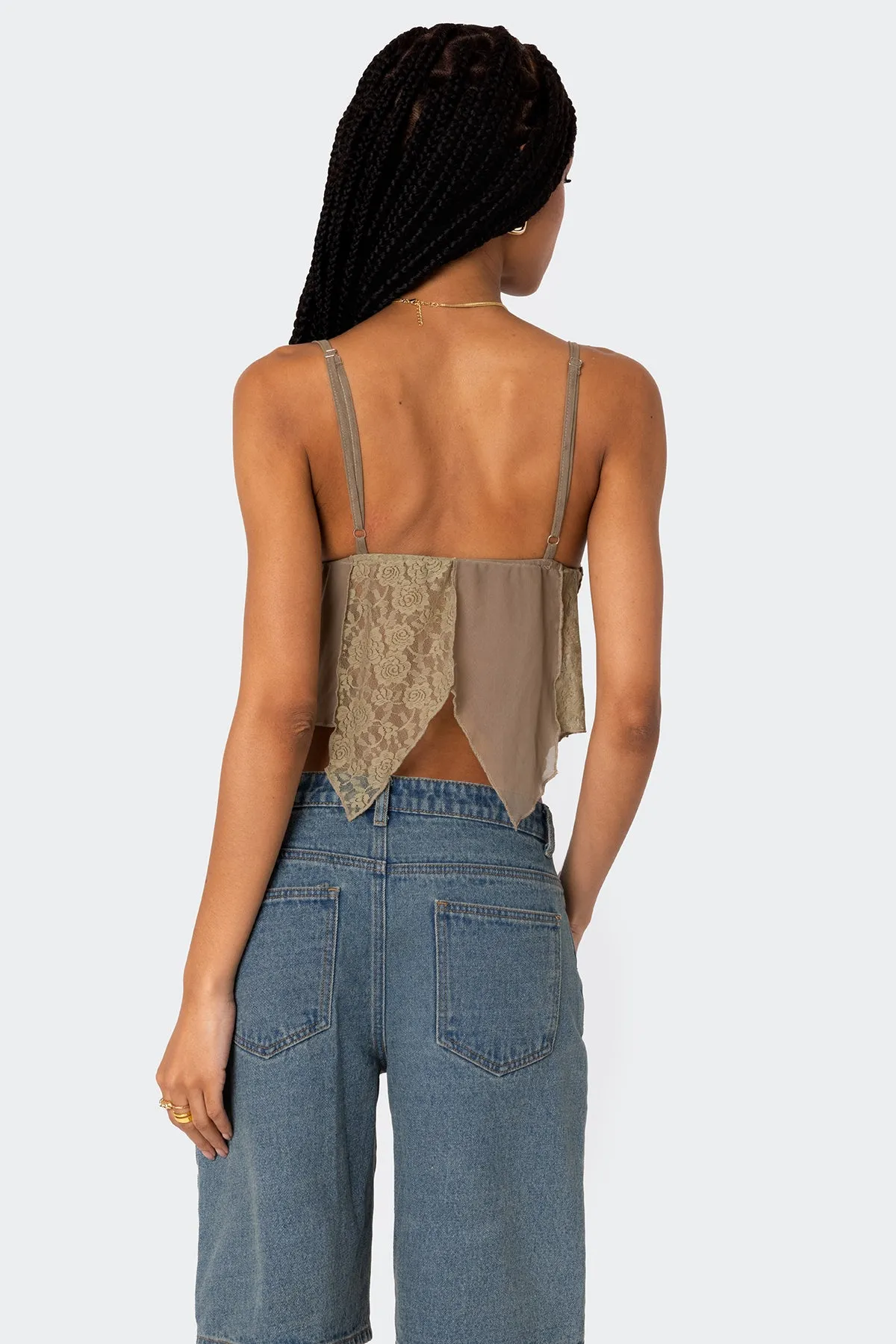Patchwork Lacey Mesh Top sold by Edikted product image thumbnail 5