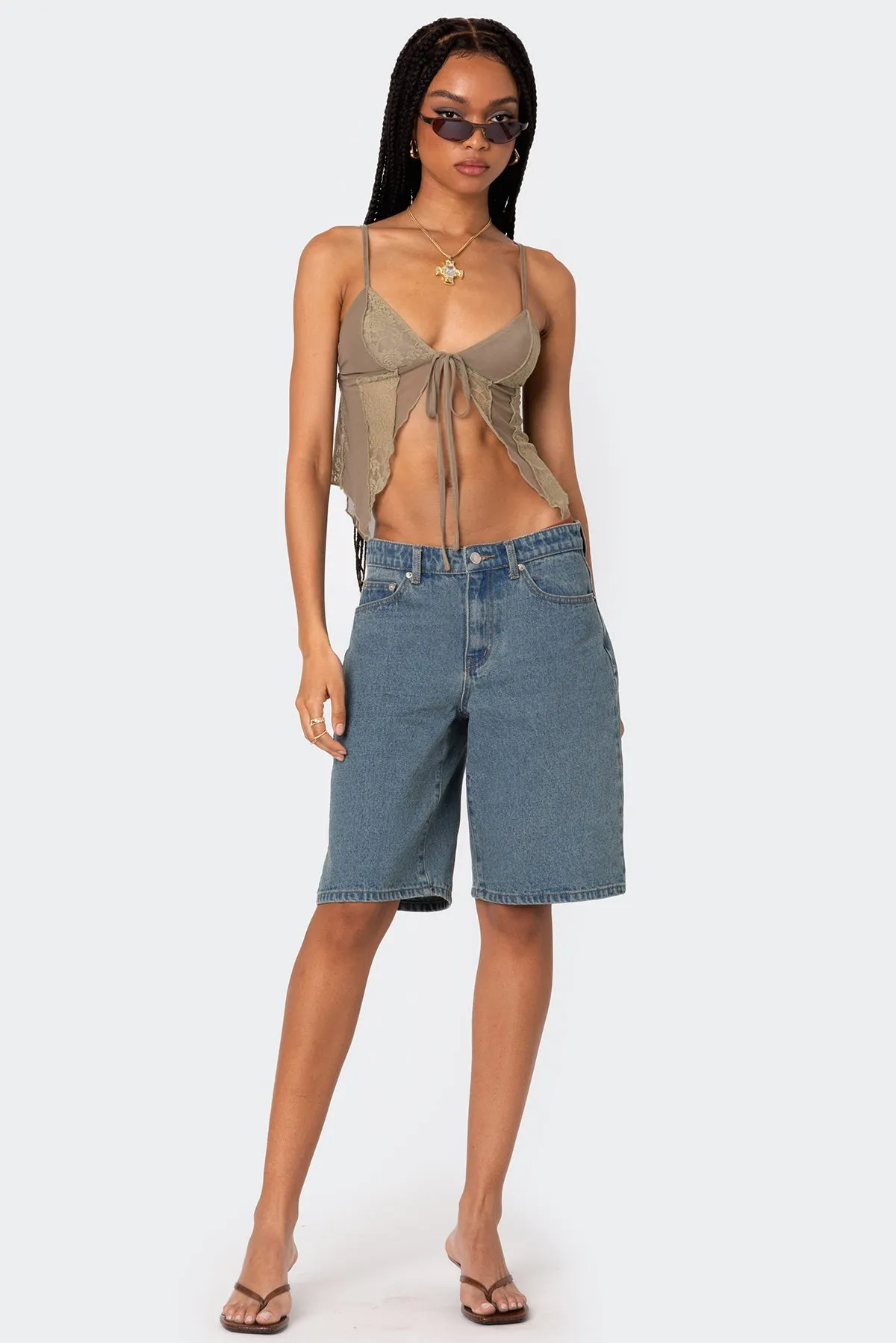 Patchwork Lacey Mesh Top sold by Edikted product image thumbnail 2