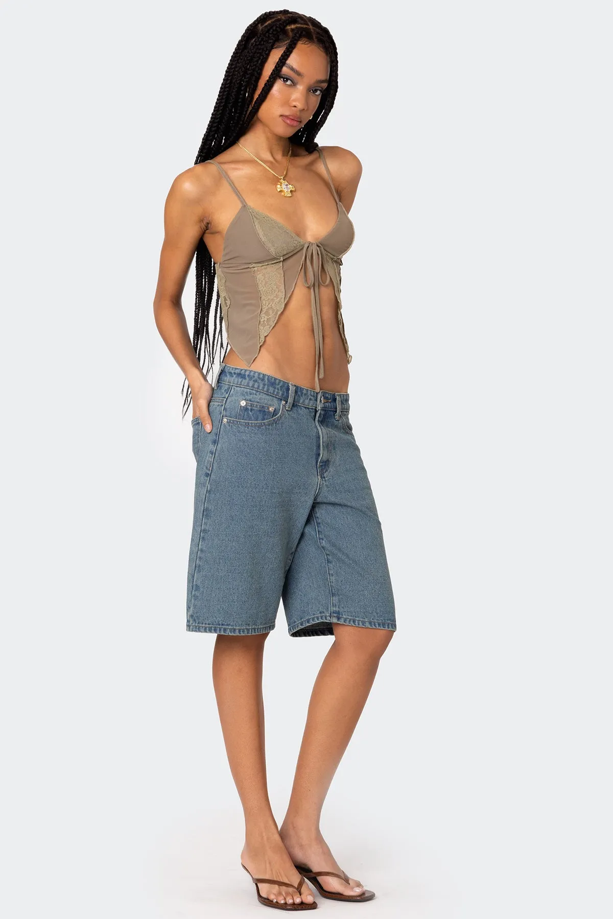 Patchwork Lacey Mesh Top sold by Edikted product image thumbnail 4