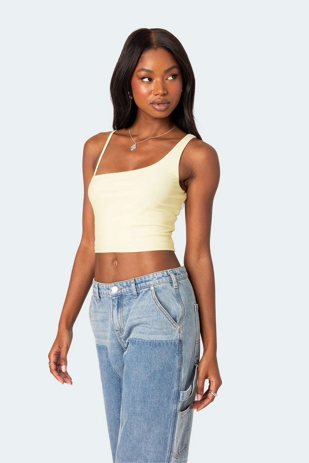 Reece Asymmetric Strap Crop Top sold by Edikted product image thumbnail 3