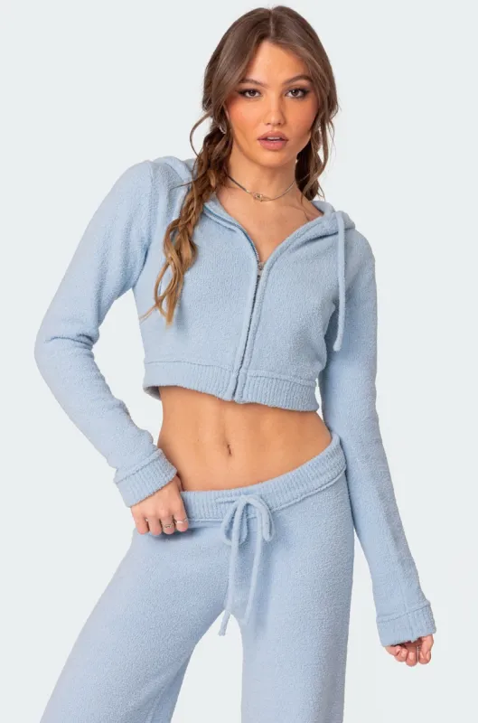 Plush Super Soft Hooded Cardigan sold by Edikted
